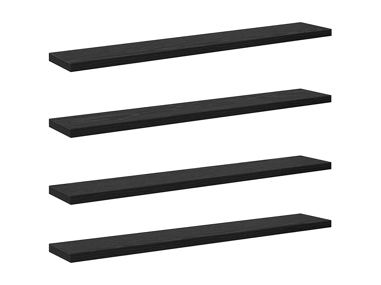 Étagère à livres 4 pcs Noir 60 x 10 x 1.5 cm Bois d'ingénierie