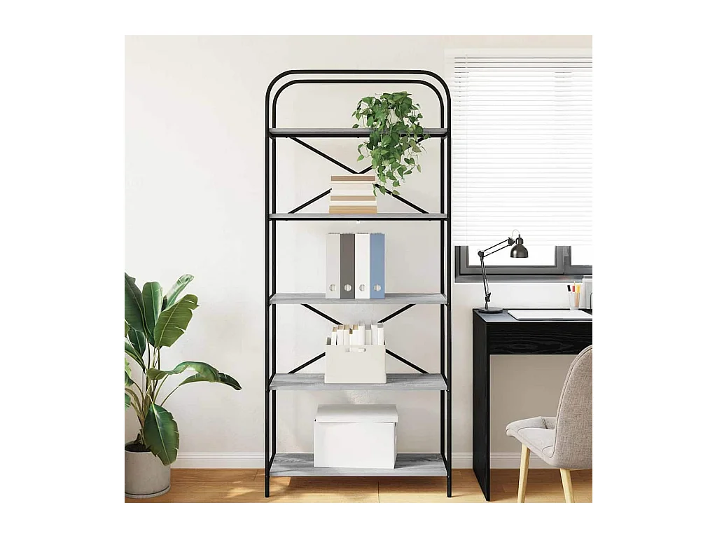 Étagère Sonoma gris 80 x 30 x 183 cm Bois d'ingénierie