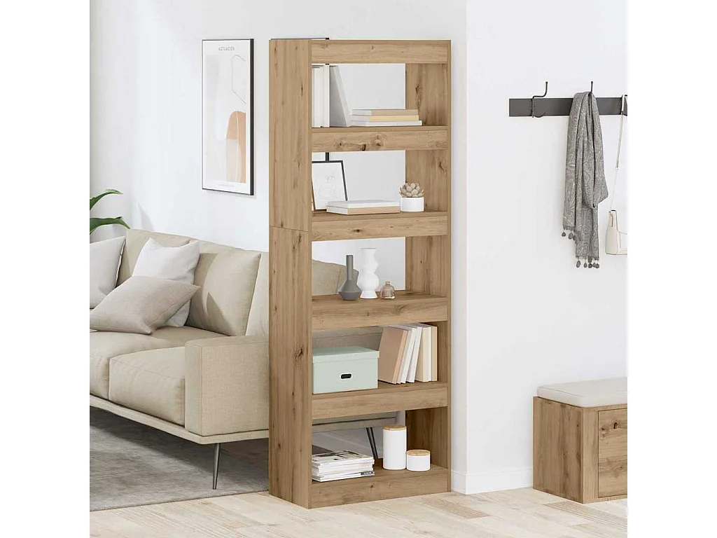 Handgefertigtes Bücherregal aus Eichenholz 60 x 30 x 166 cm Holzwerkstoff