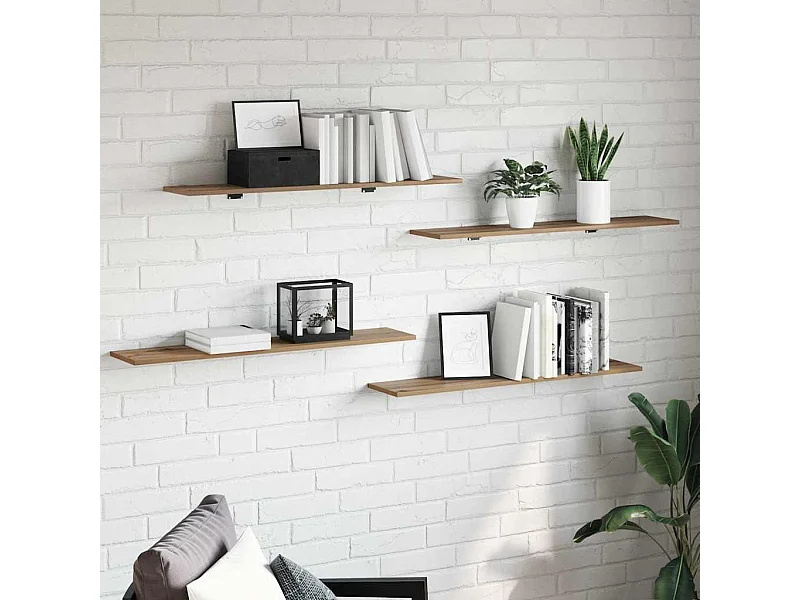 Étagère à livres 4 pcs Marron 100 x 20 x 1.5 cm