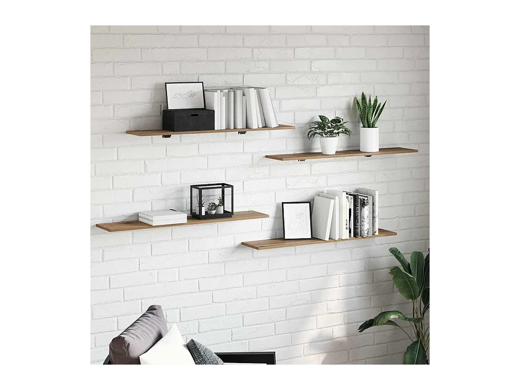 Étagère à livres 4 pcs Marron 100 x 20 x 1.5 cm