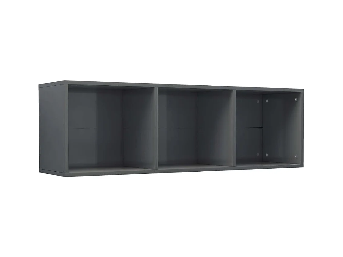 Bibliothèque/Meuble TV Gris brillant Bois d’ingénierie