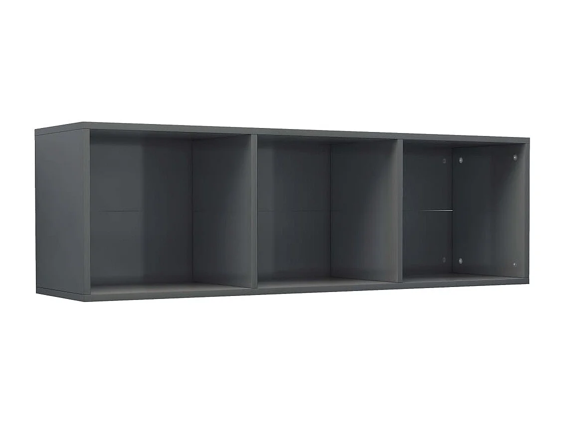 Librería/soporte para TV de madera de ingeniería gris brillante