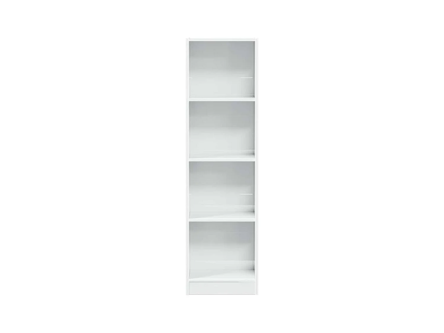 Librería blanca brillante 40x24x143 cm madera de ingeniería