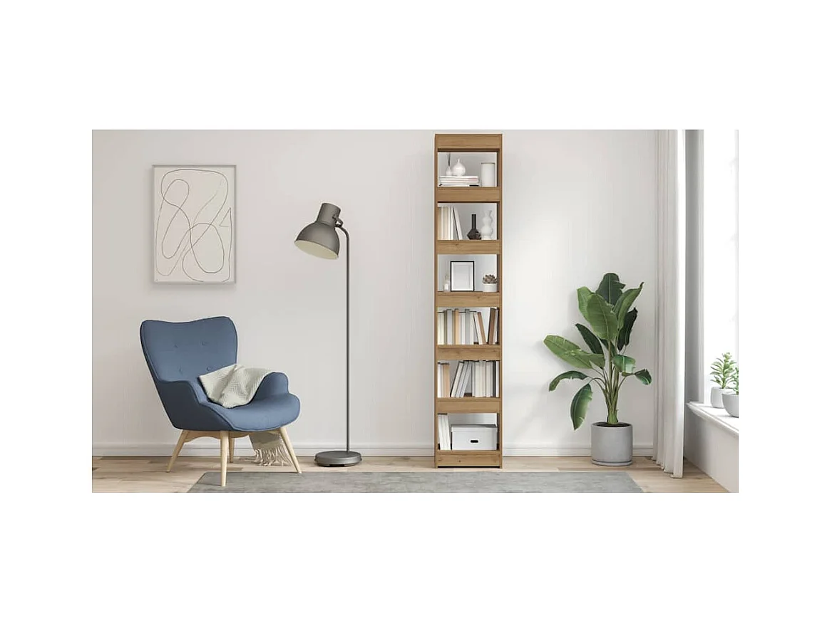 Boekenkast/kamerverdeler handgemaakt eiken 40x30x198 cm