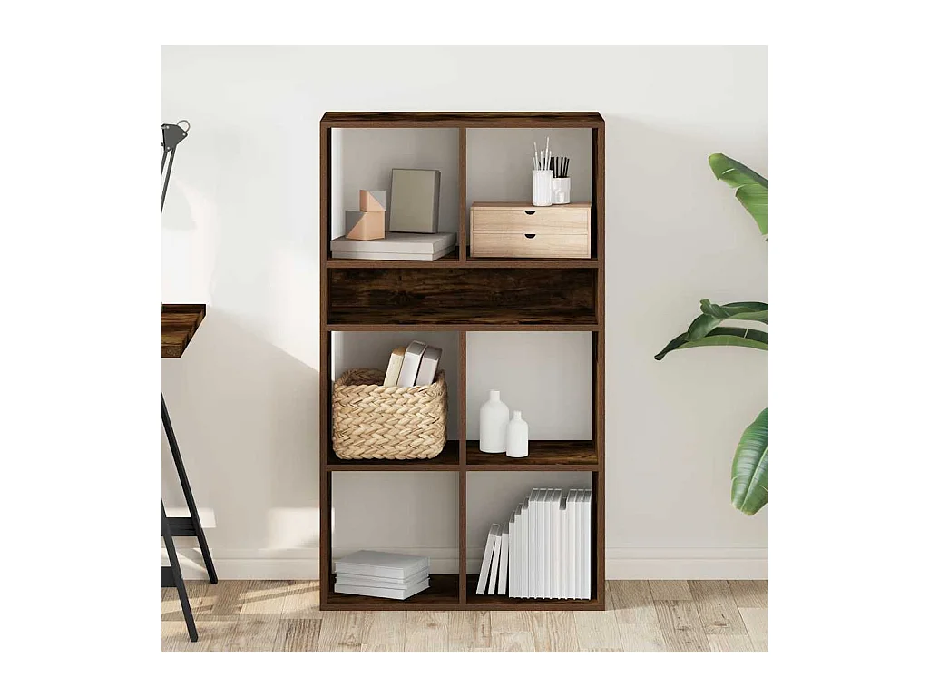 Libreria in rovere affumicato 66x31x112 cm in legno ingegnerizzato