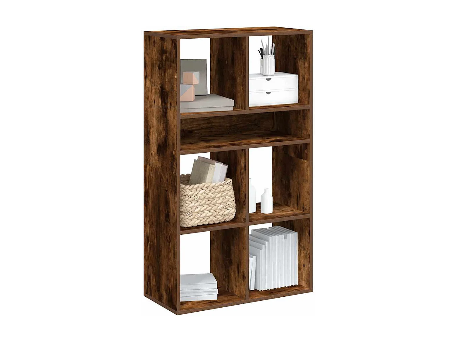 Bücherregal aus geräucherter Eiche, 66 x 31 x 112 cm, Holzwerkstoff