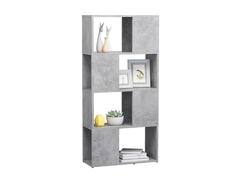 Bibliothèque/Séparateur de pièce Gris béton 60x24x124,5 cm