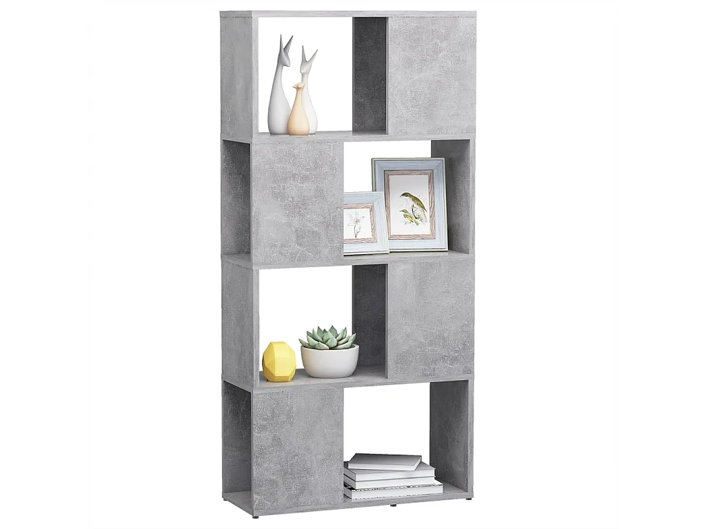 Bibliothèque/Séparateur de pièce Gris béton 60x24x124,5 cm