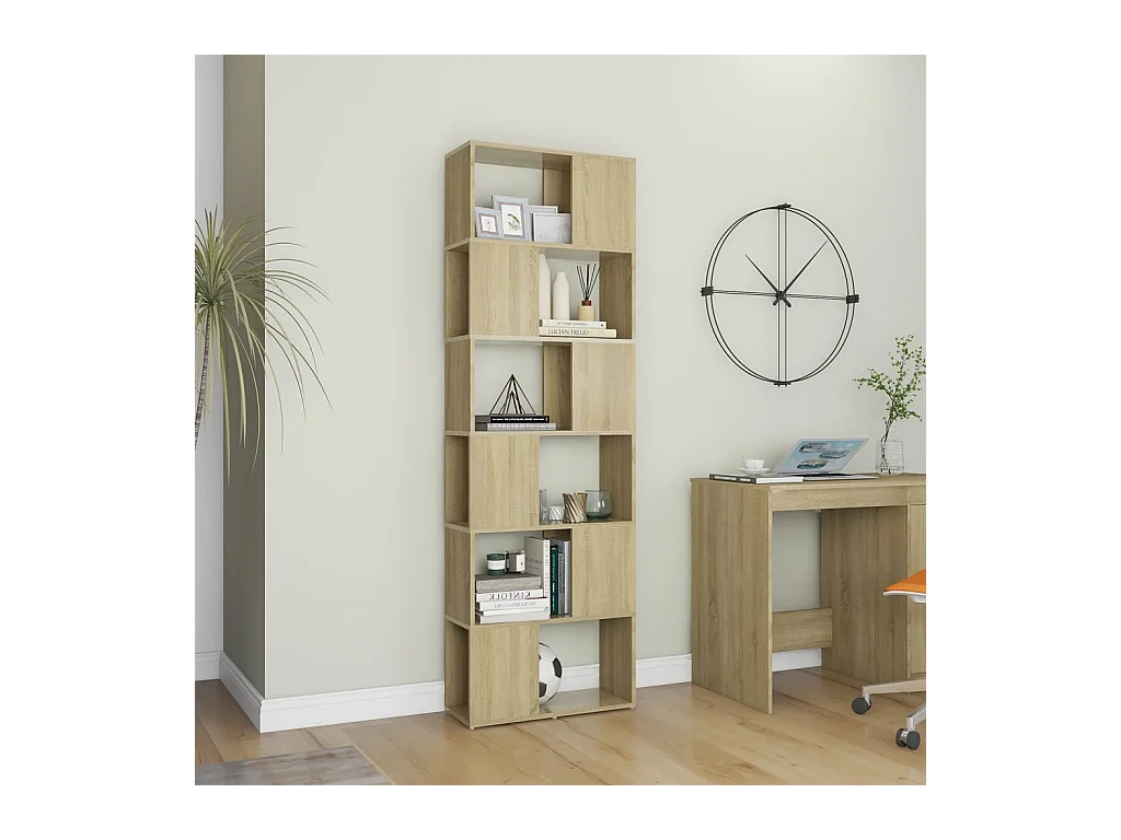 Bibliothèque/Séparateur de pièce Chêne sonoma 60x24x186 cm