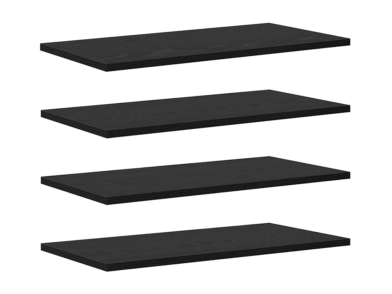 Étagère à livres 4 pcs Noir 60 x 30 x 1.5 cm Bois d'ingénierie