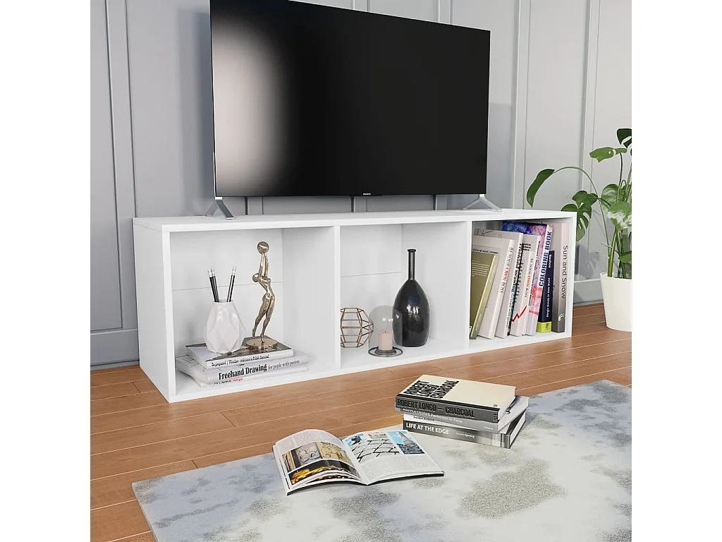 Libreria/Mobile TV bianco 36x30x114 cm in legno ingegnerizzato