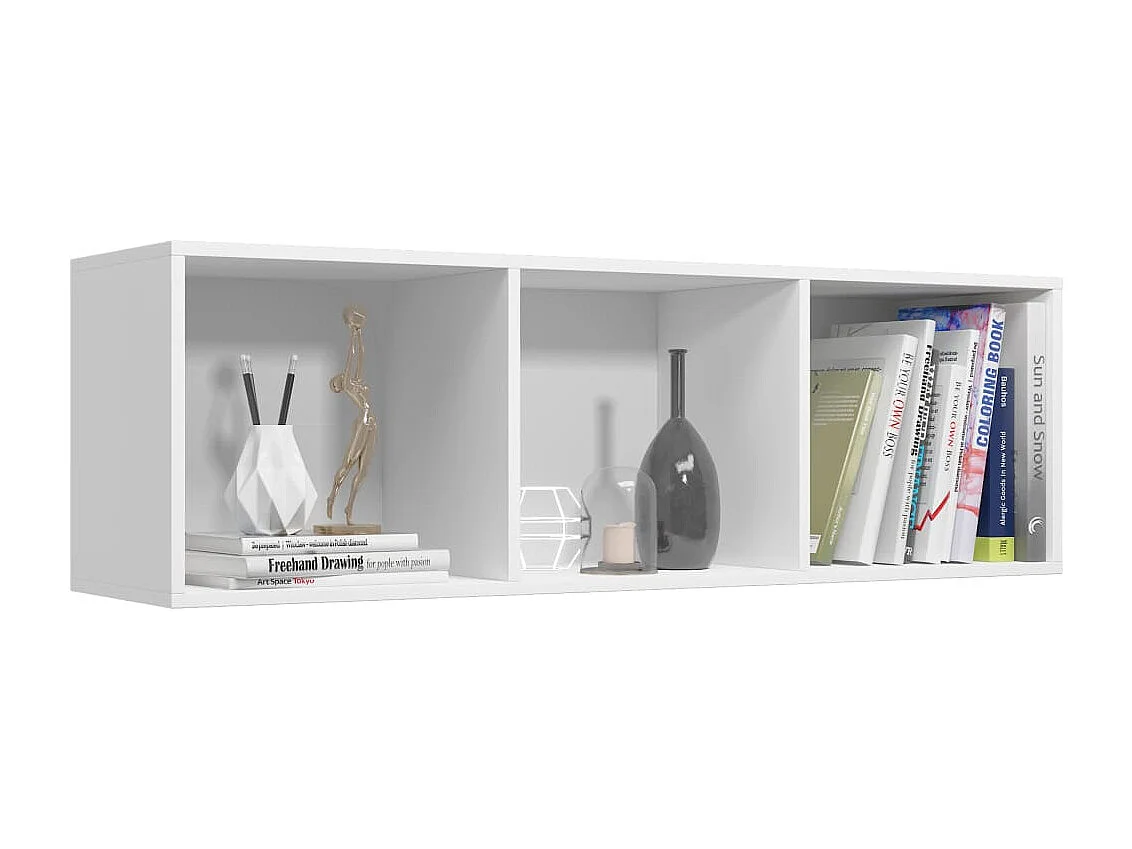 Libreria/Mobile TV bianco 36x30x114 cm in legno ingegnerizzato
