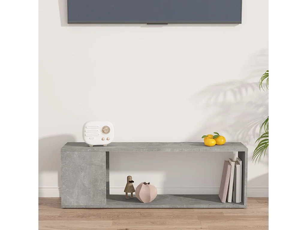 Mobile TV grigio cemento 100x24x32 cm in legno ingegnerizzato
