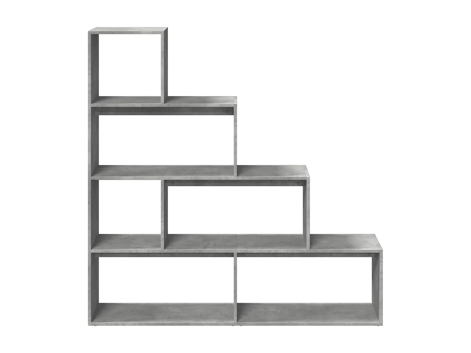 Estante divisor de ambientes de 4 niveles en gris hormigón