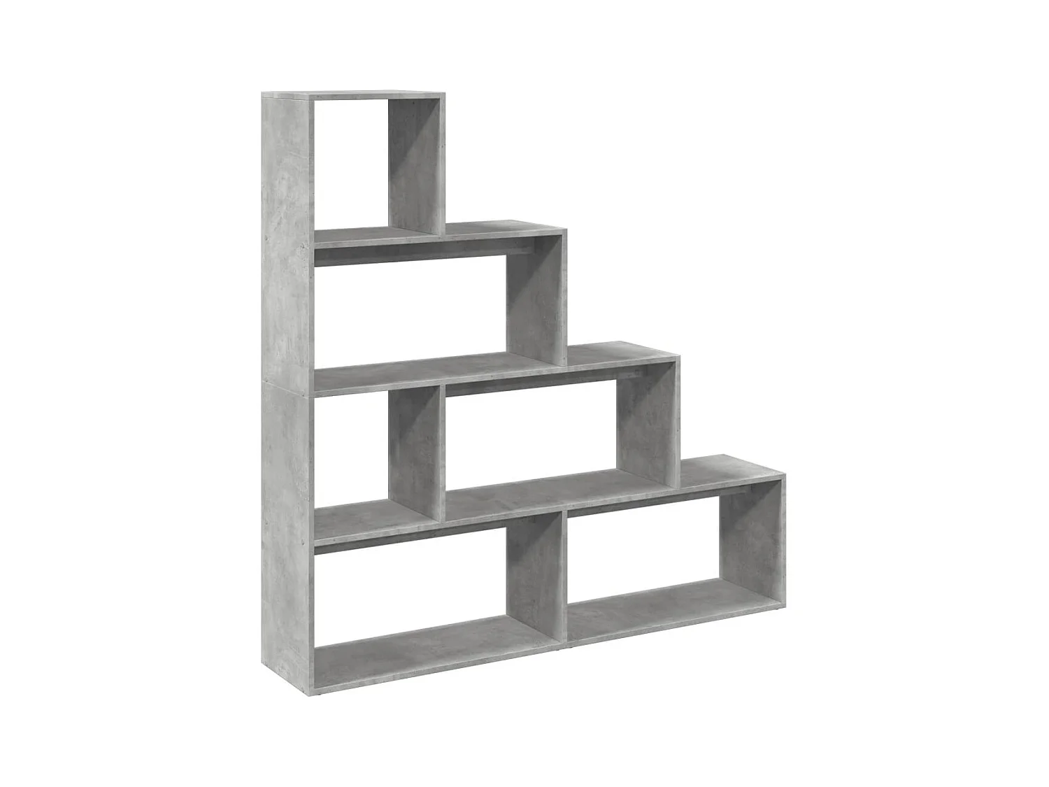 Estante divisor de ambientes de 4 niveles en gris hormigón