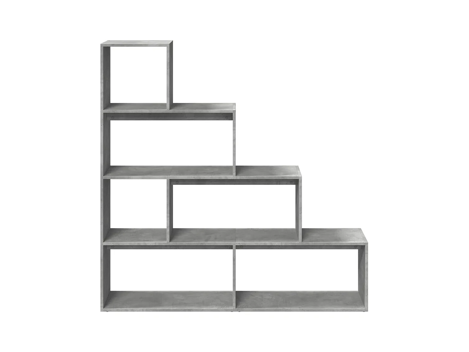 Estante divisor de ambientes de 4 niveles en gris hormigón