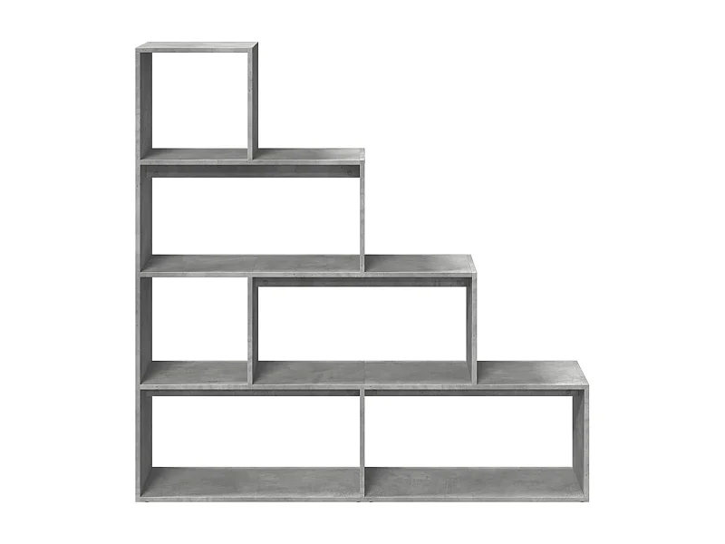 Betongraues 4-stöckiges Raumteilerregal