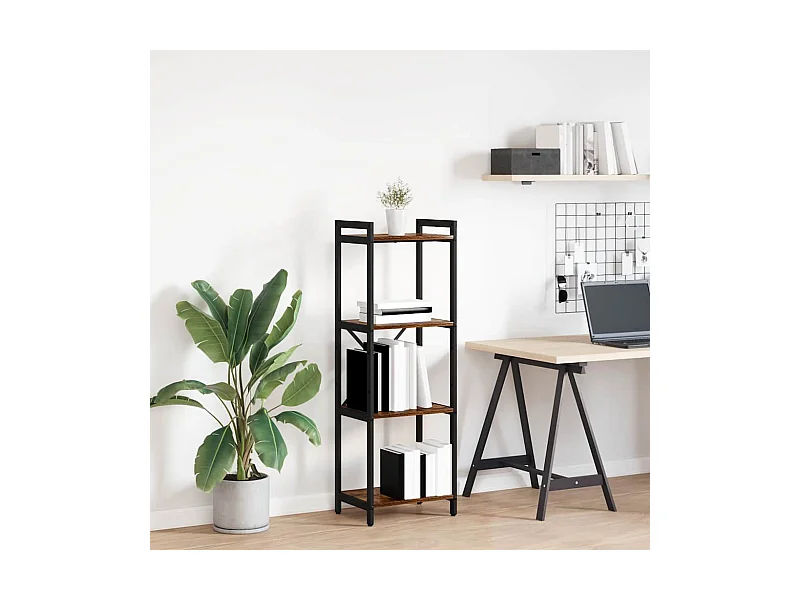 Libreria in rovere affumicato 40 x 30 x 118 cm in legno ingegnerizzato