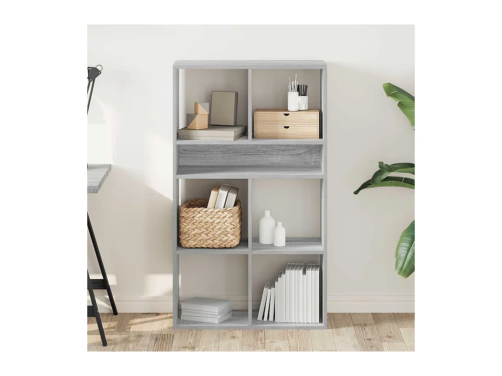 Libreria grigia Sonoma 66x31x112 cm in legno ingegnerizzato