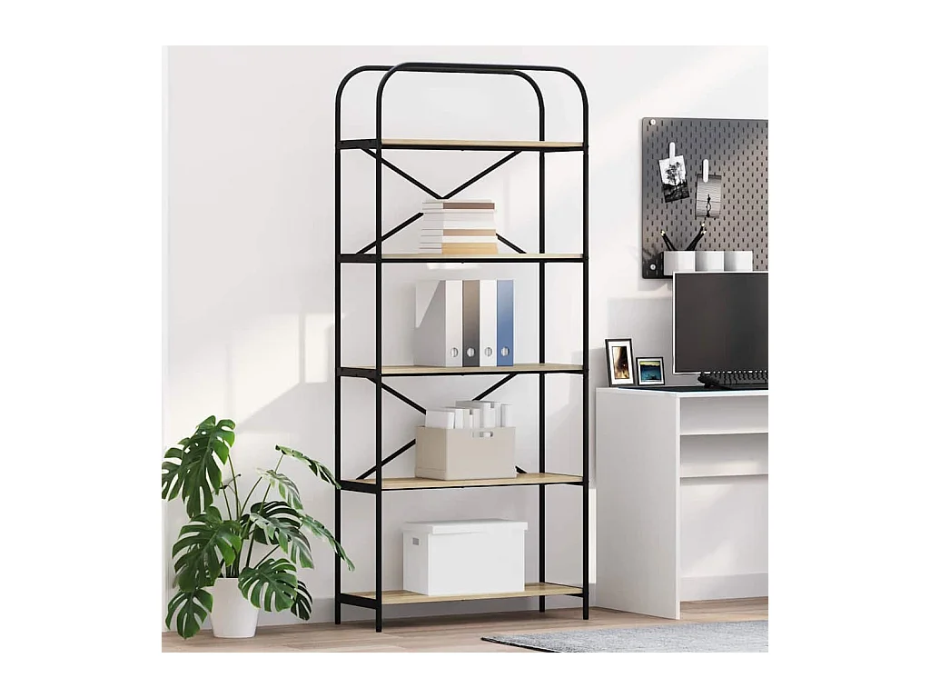 Regal aus Sonoma-Eiche, 80 x 30 x 183 cm, Holzwerkstoff