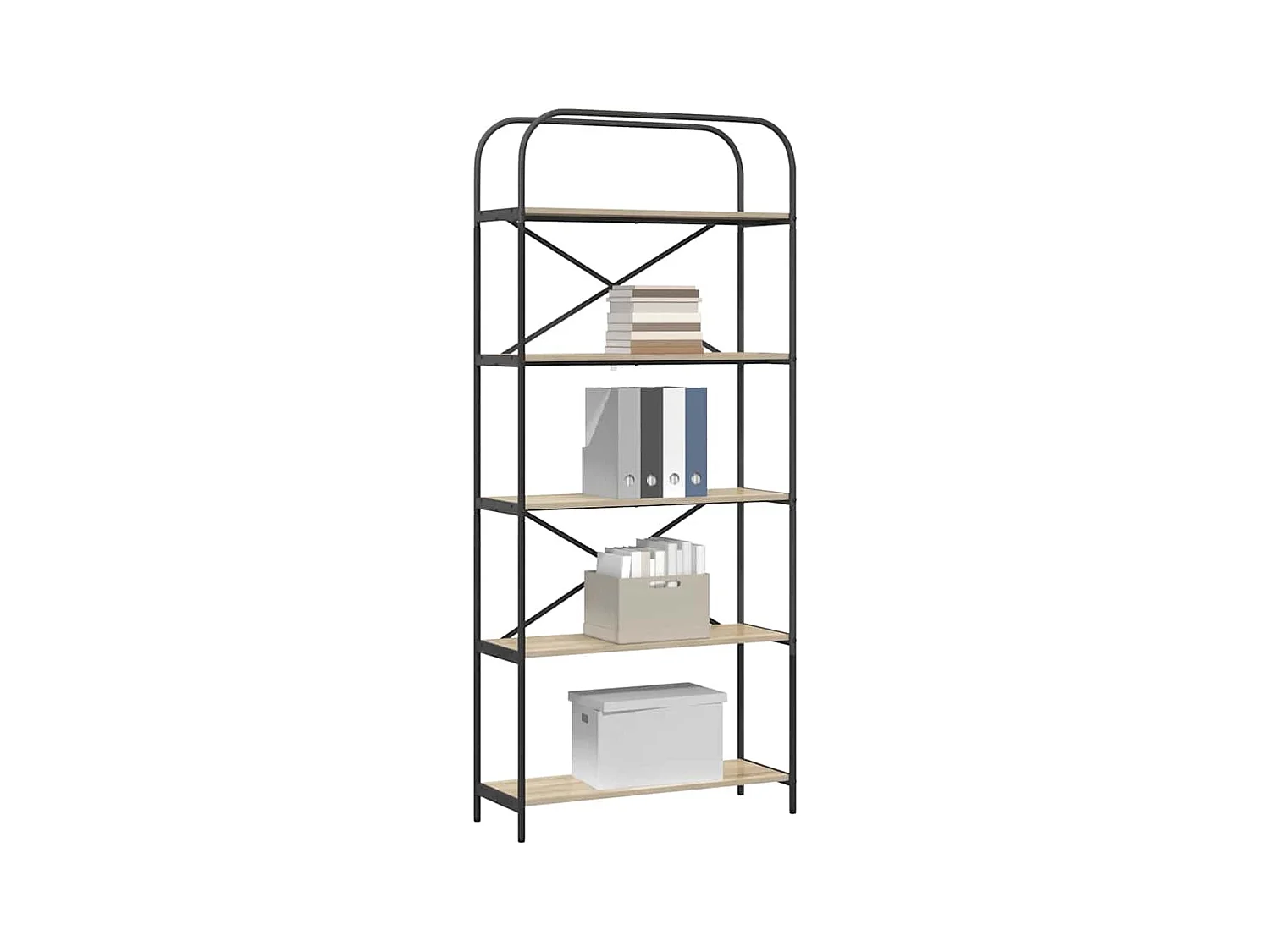 Regal aus Sonoma-Eiche, 80 x 30 x 183 cm, Holzwerkstoff