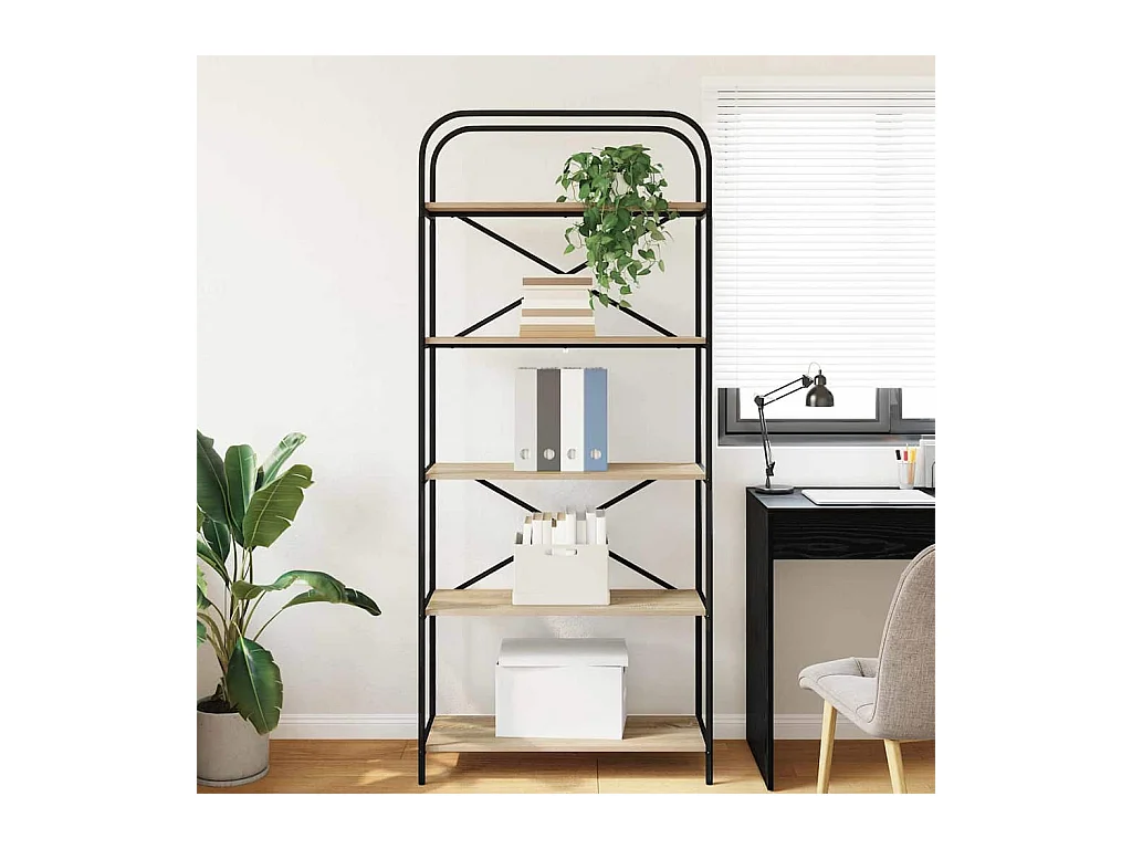 Regal aus Sonoma-Eiche, 80 x 30 x 183 cm, Holzwerkstoff