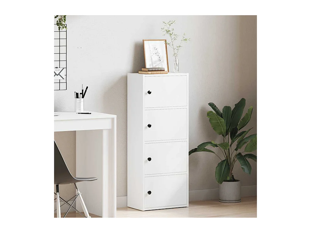 Libreria bianca 40x24x102 cm in legno ingegnerizzato