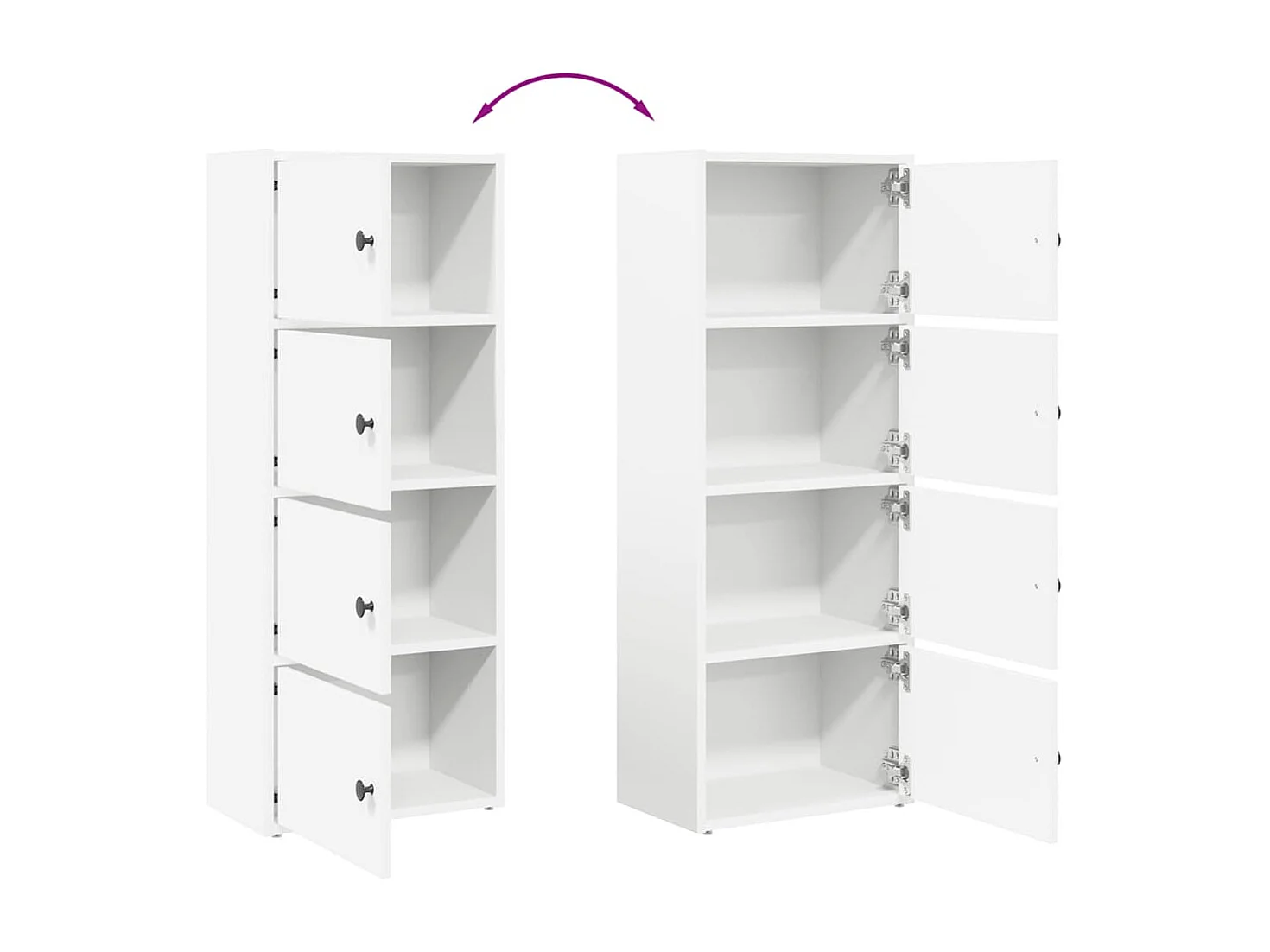 Libreria bianca 40x24x102 cm in legno ingegnerizzato