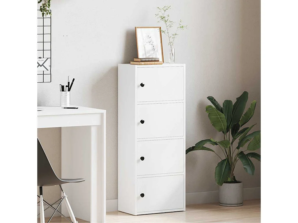 Libreria bianca 40x24x102 cm in legno ingegnerizzato