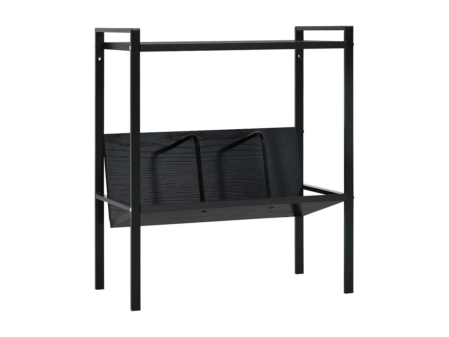 Bibliothèque 2 niveaux Noir 52x28x59 cm bois d'ingénierie