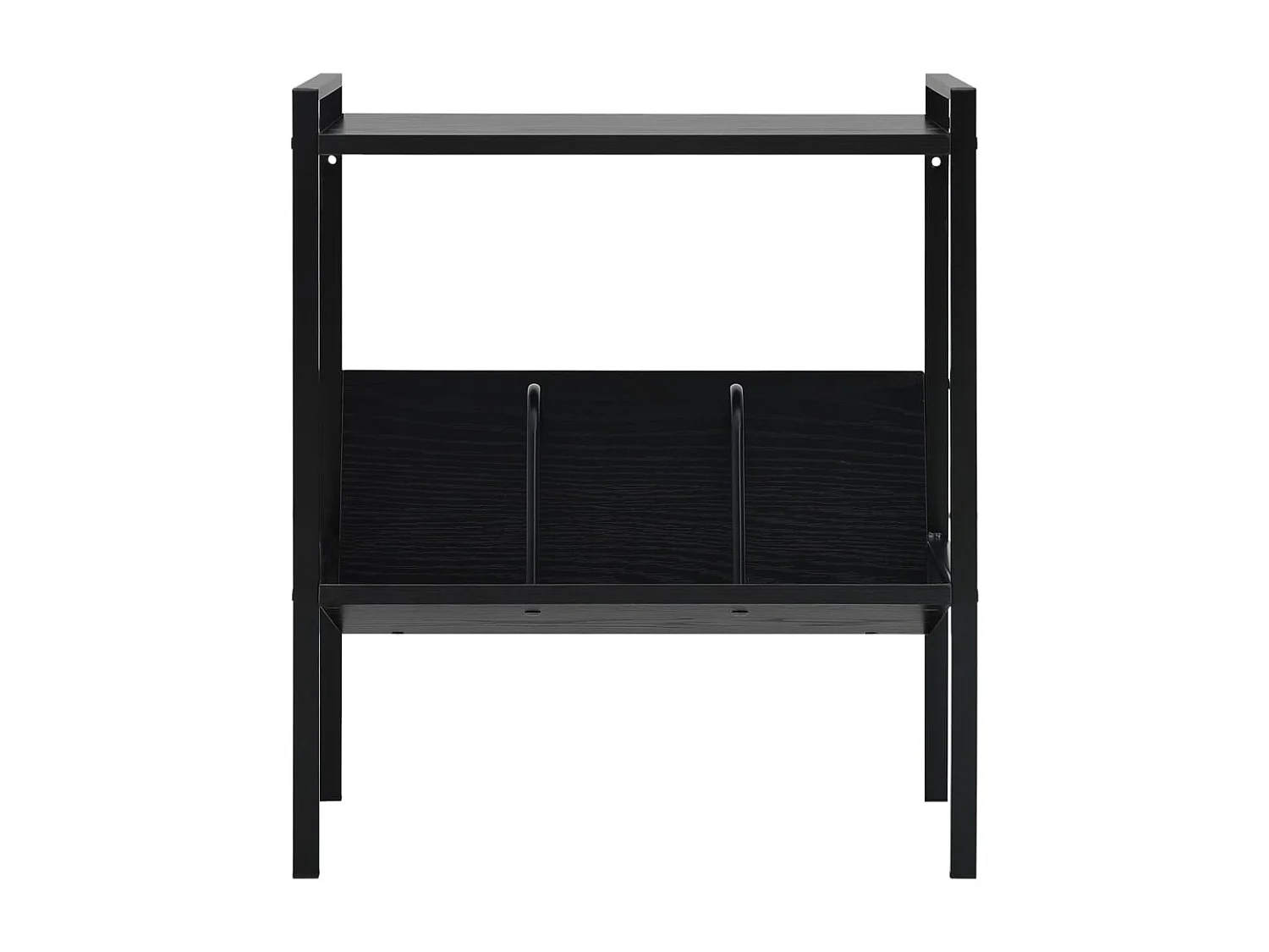 Bibliothèque 2 niveaux Noir 52x28x59 cm bois d'ingénierie