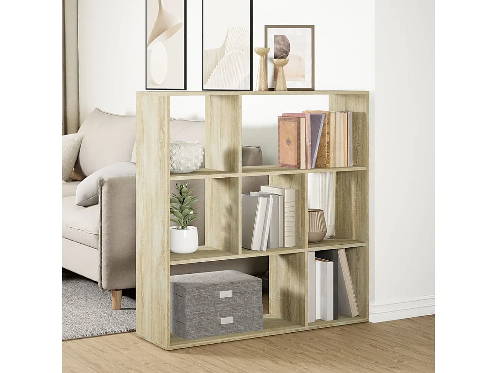 Estantería separadora de ambientes de roble Sonoma 102x29x103,5 cm