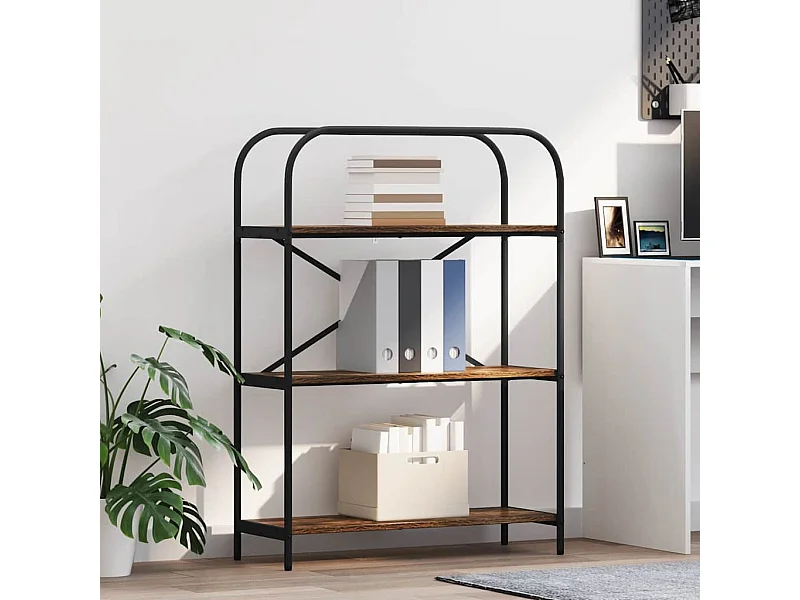 Regal aus geräucherter Eiche, 80 x 30 x 109 cm, Holzwerkstoff