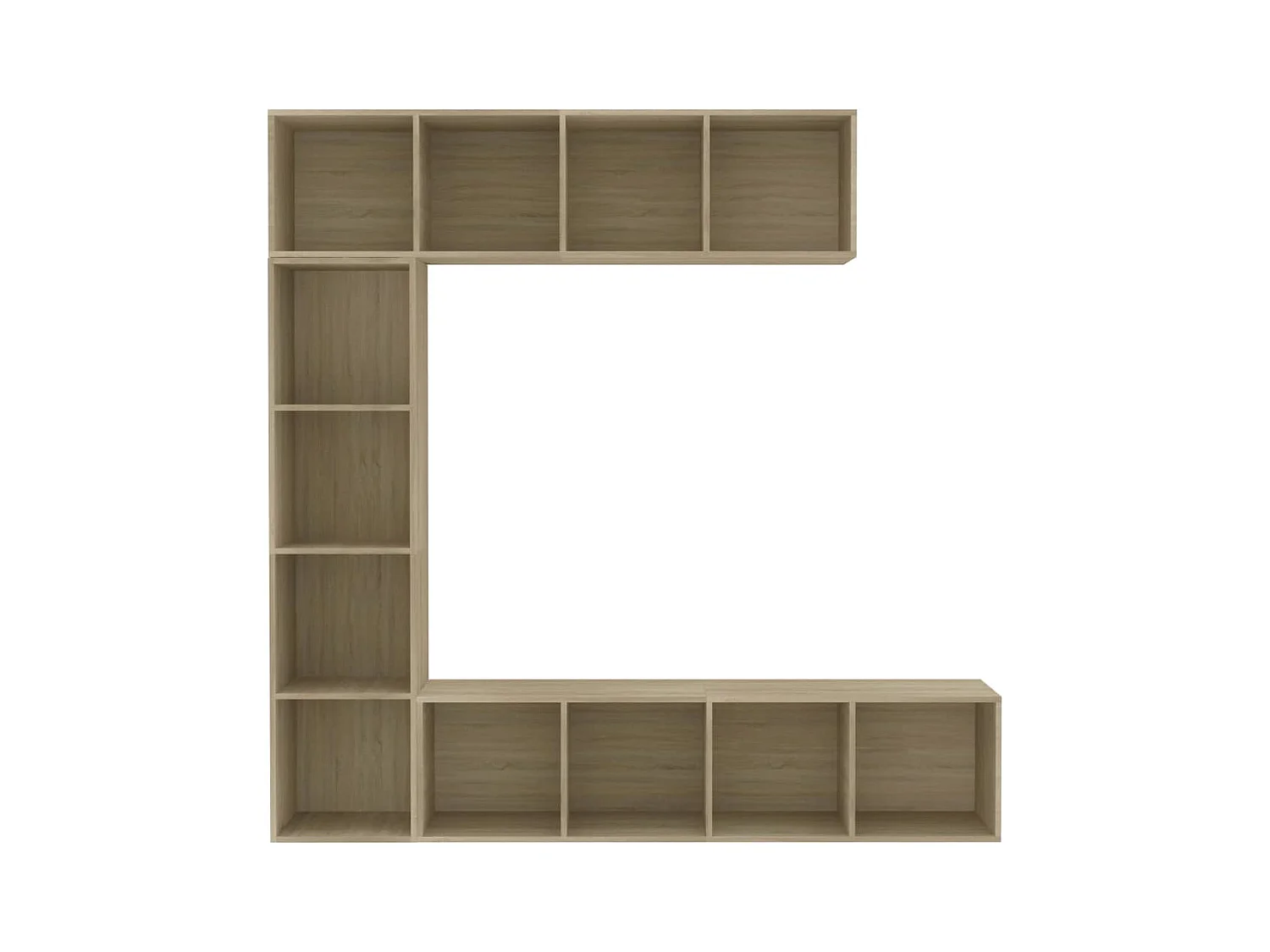 Set libreria/mobile TV 3 pezzi in rovere Sonoma 180x30x180 cm