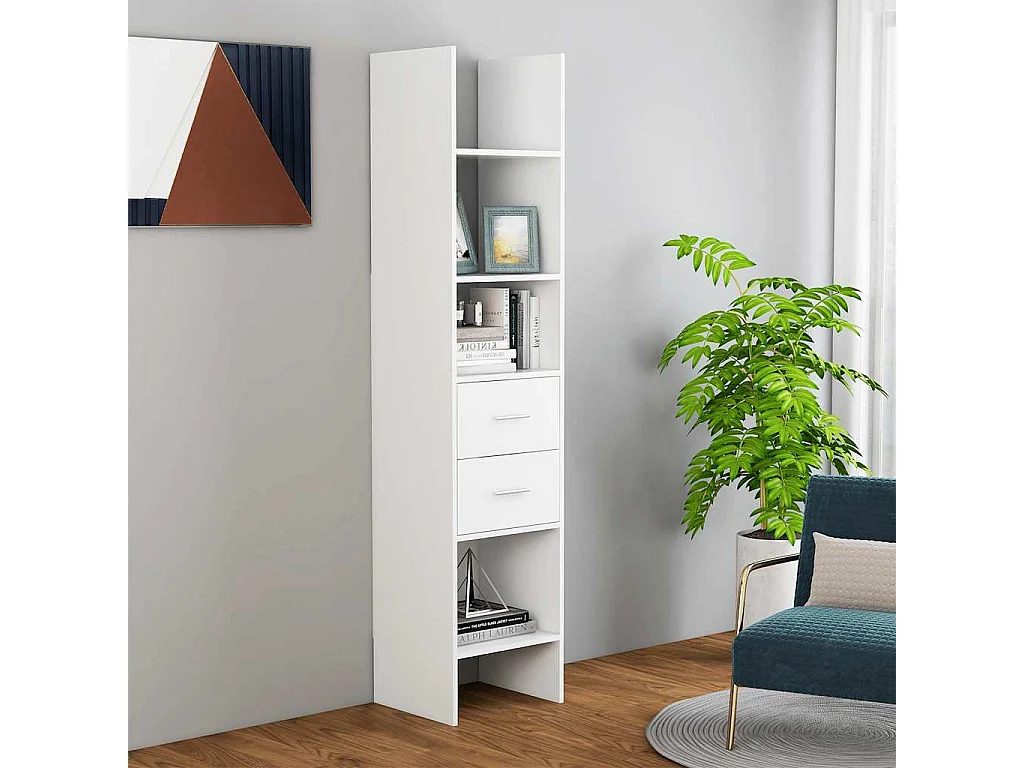 Bibliothèque Blanc 40x35x180 cm Bois d'ingénierie