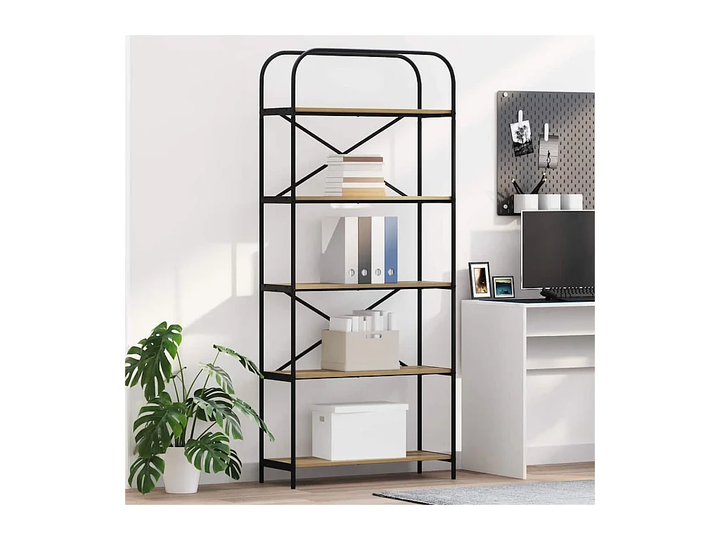 Handgefertigtes Eichenregal 80 x 30 x 183 cm Holzwerkstoff