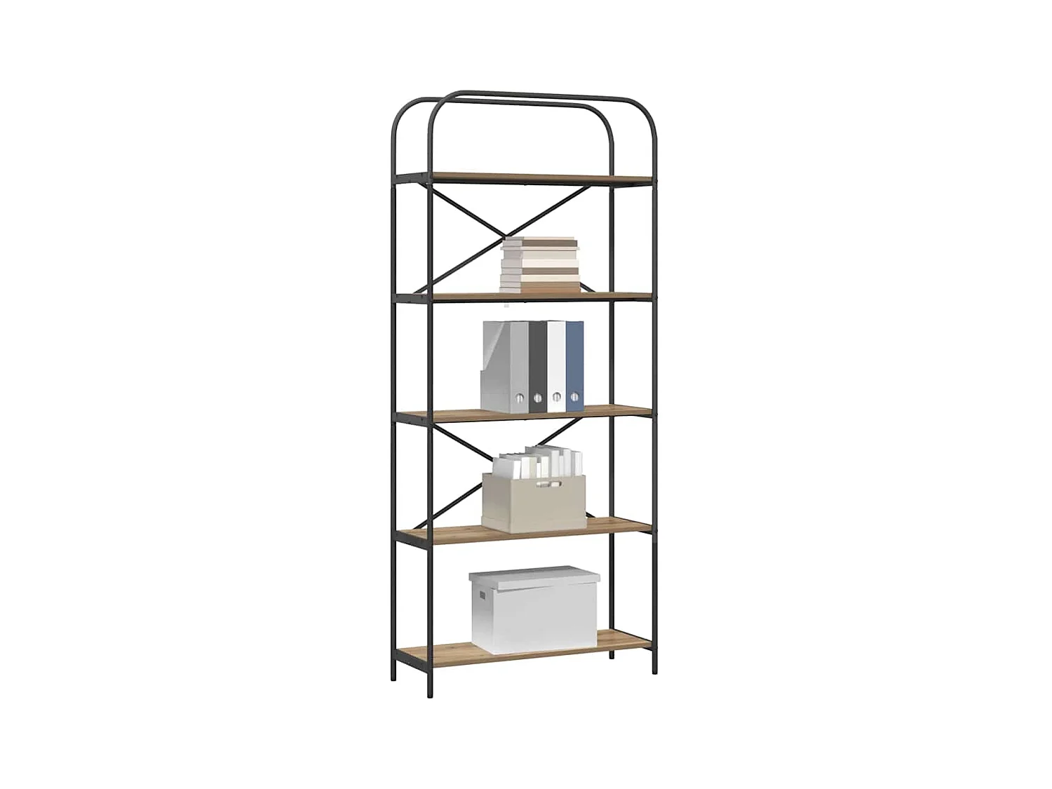 Handgefertigtes Eichenregal 80 x 30 x 183 cm Holzwerkstoff