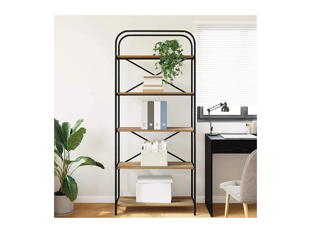 Handgefertigtes Eichenregal 80 x 30 x 183 cm Holzwerkstoff