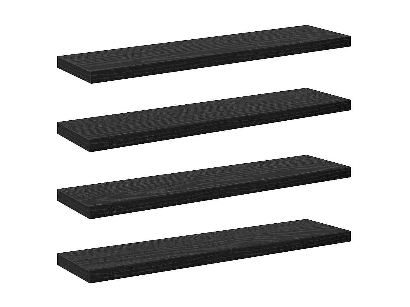 Étagère à livres 4 pcs Noir 40 x 10 x 1.5 cm Bois d'ingénierie