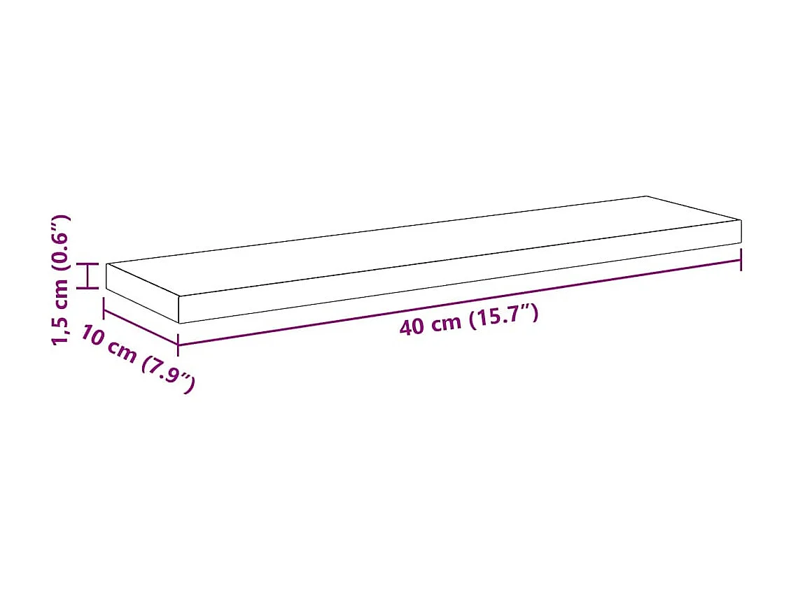 Étagère à livres 4 pcs Noir 40 x 10 x 1.5 cm Bois d'ingénierie