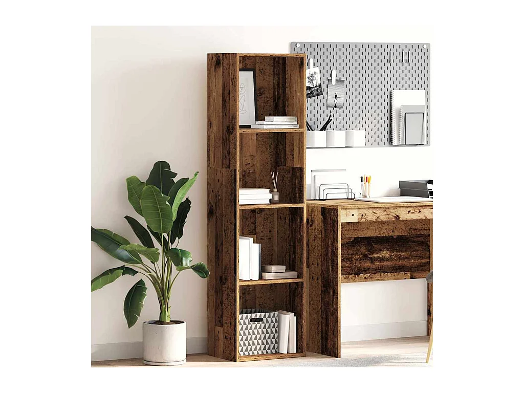 Bibliothèque vieux bois 40x30x152 cm bois d'ingénierie