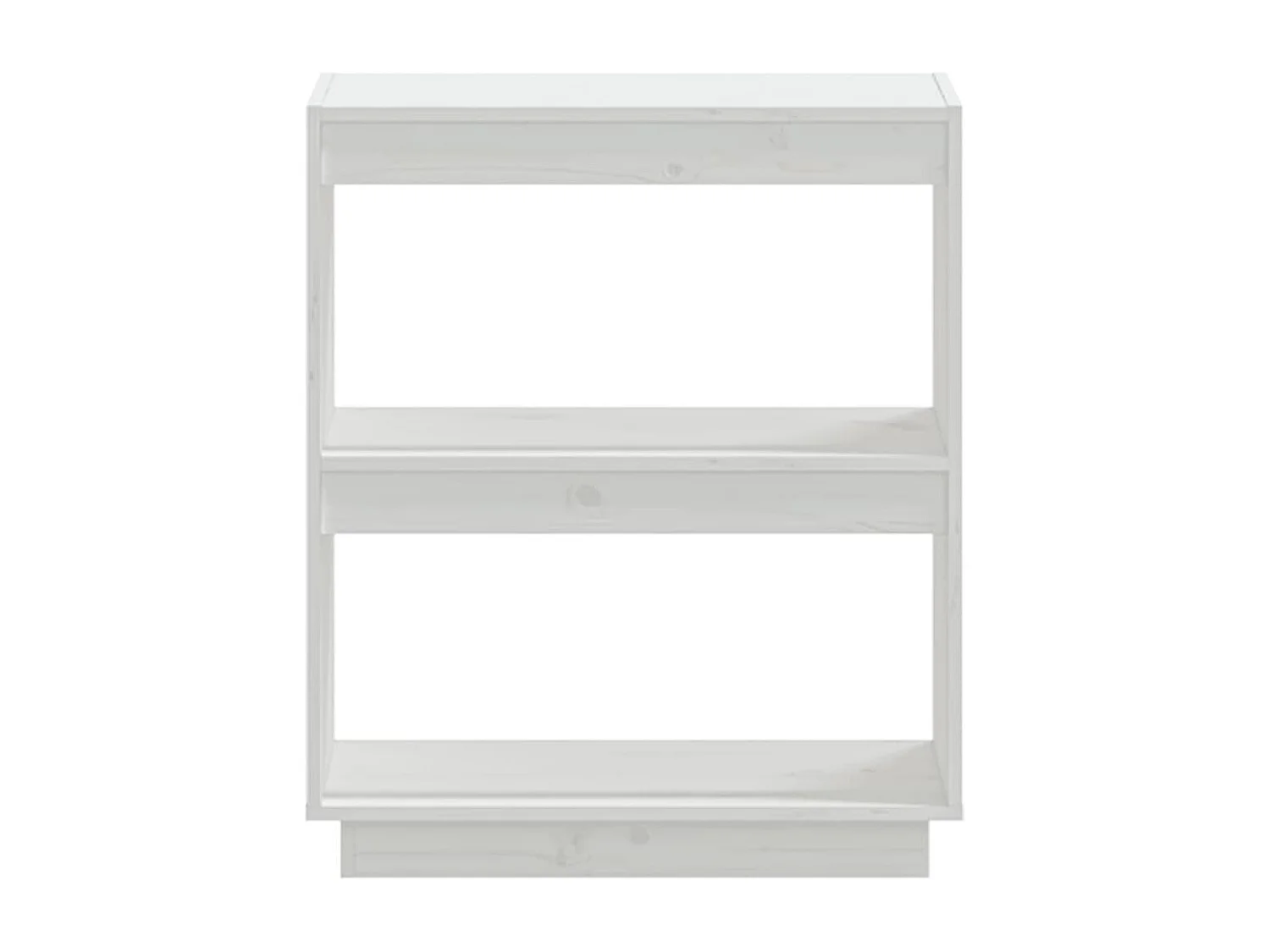 Libreria bianca 60x35x71 cm in legno massello di pino