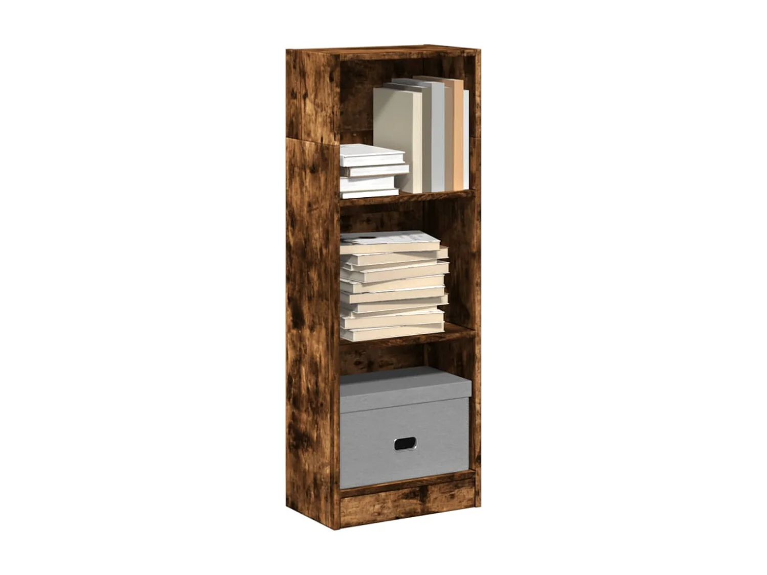 Bücherregal aus geräucherter Eiche, 40 x 24 x 109 cm, Holzwerkstoff