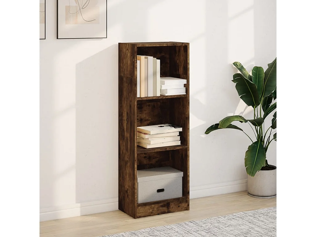Bücherregal aus geräucherter Eiche, 40 x 24 x 109 cm, Holzwerkstoff