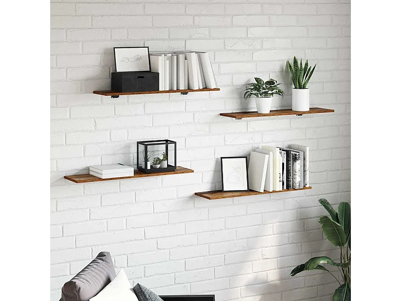 Étagère à livres 4 pcs Marron 80 x 20 x 1.5 cm