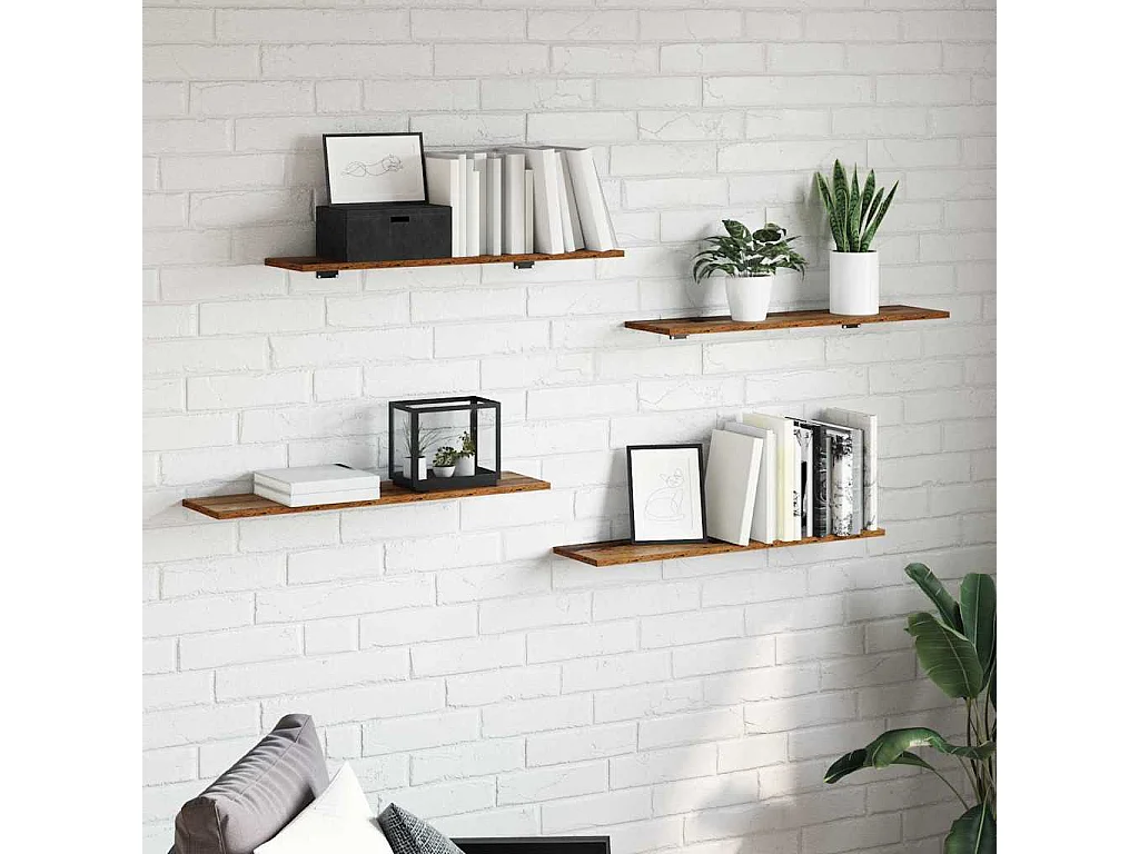 Étagère à livres 4 pcs Marron 80 x 20 x 1.5 cm