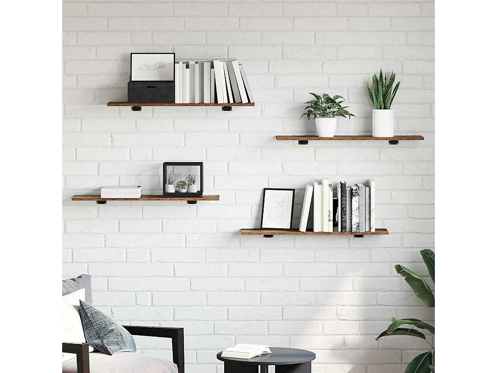 Étagère à livres 4 pcs Marron 80 x 20 x 1.5 cm