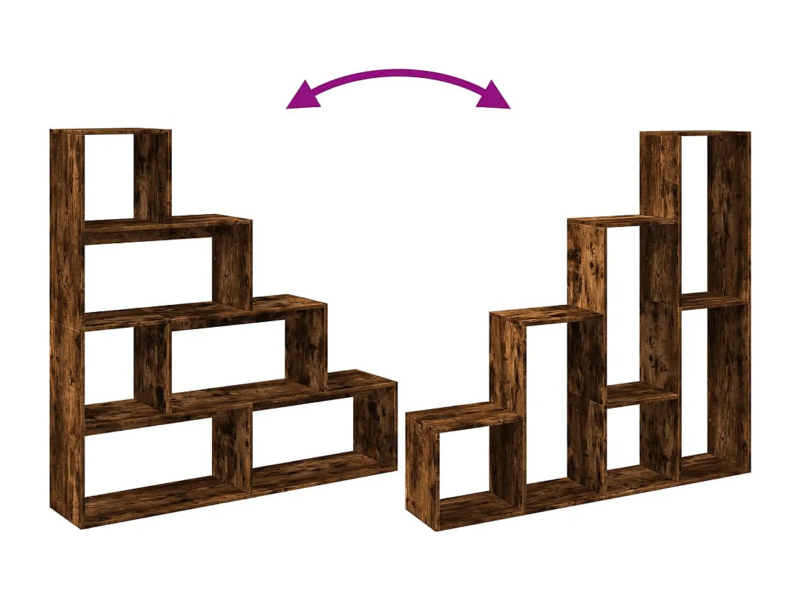 Étagère séparatrice de pièce 4 niveaux chêne fumé
