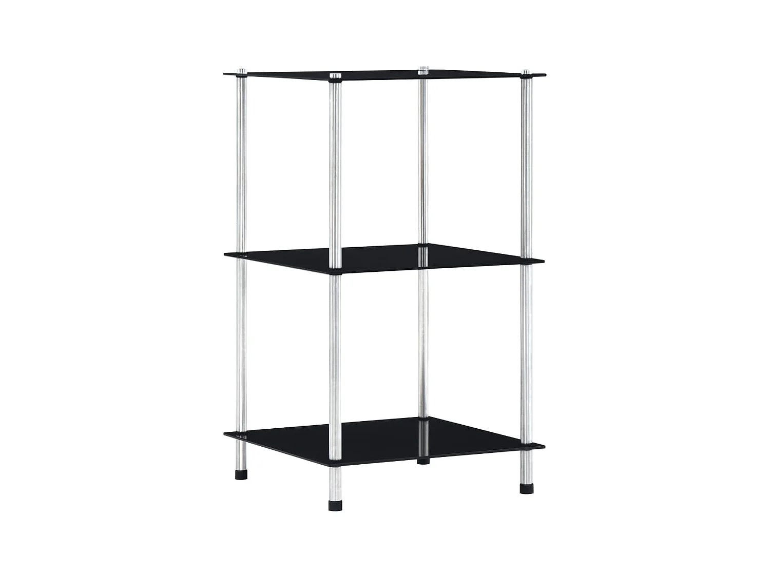 Étagère 3 niveaux Noir 40x40x67 cm Verre trempé